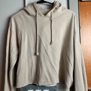 Neutral Nude Cropped Hoodie